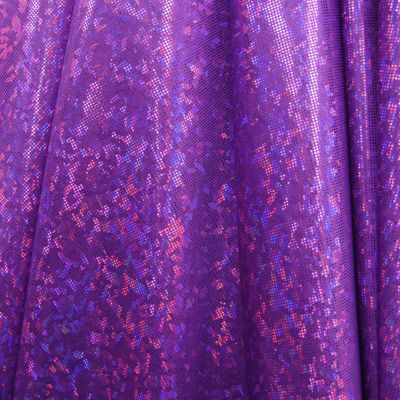 Solid Color Holographic Shattered Glass Spandex Fabric