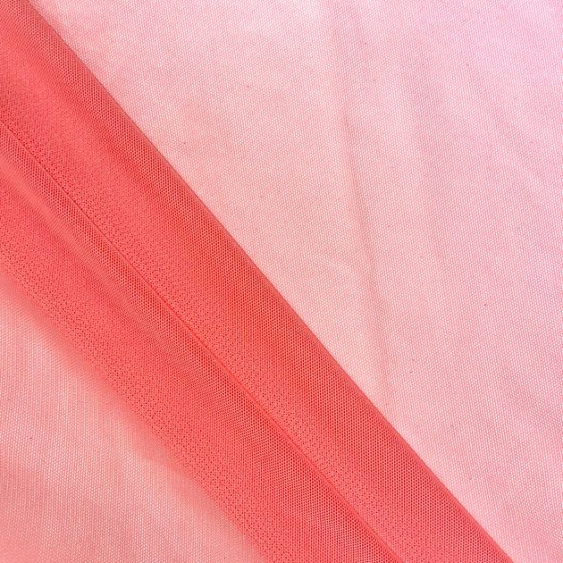 Salmon Solid Nylon Mesh Fabric (Sheer Mesh)
