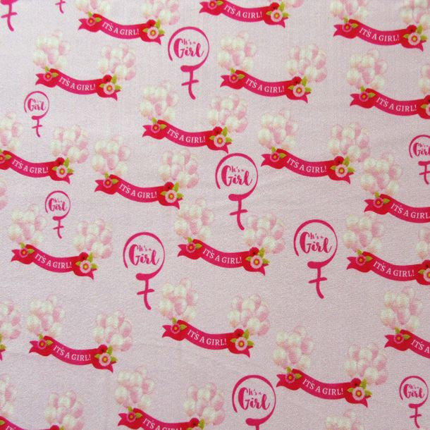Gender Reveal Printed Spandex Fabric
