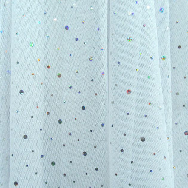 Foil Dot Mesh Fabric with Glitter Finish