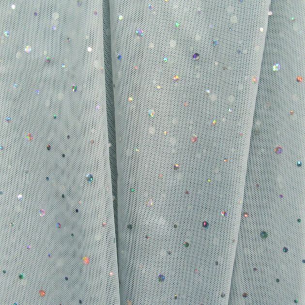 Foil Dot Mesh Fabric with Glitter Finish