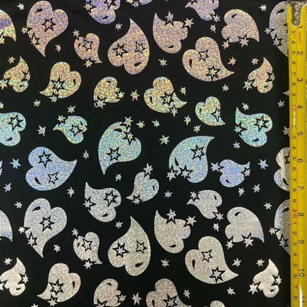 Holographic Heart Pattern Sticker Sheet