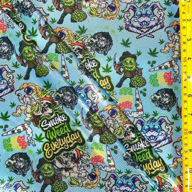 420 Cannabis Leaf Holographic Print T-Shirt