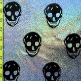 Holographic Skulls Pattern Spandex Fabric