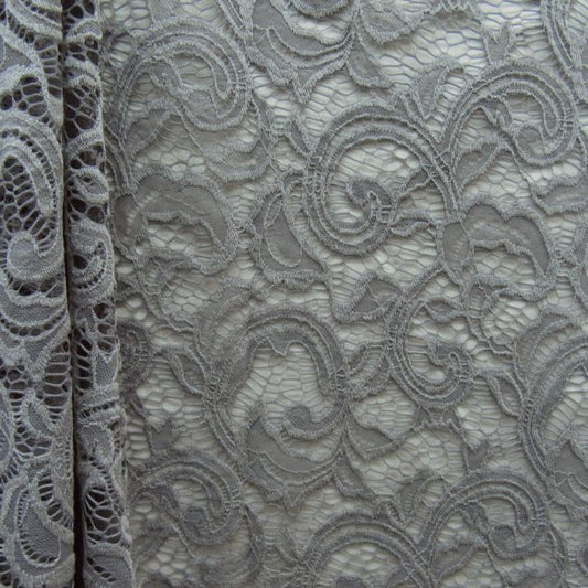 Intricate Floral Paisley Patterned Lace Fabric