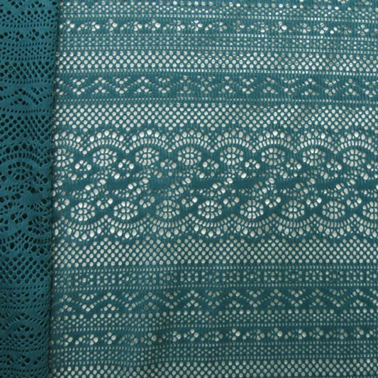 Intricate Floral Embroidered Lace Fabric