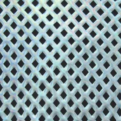 Metallic Punched Holes Spandex Fabric - Mirror Foil