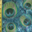 Peacock Feather Patterned Mesh Fabric