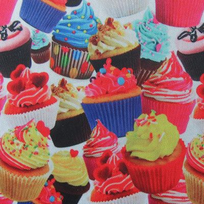 Cupcakes Patterned Mesh Fabric