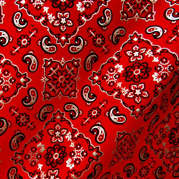 Metallic Bandana Print Spandex Fabric