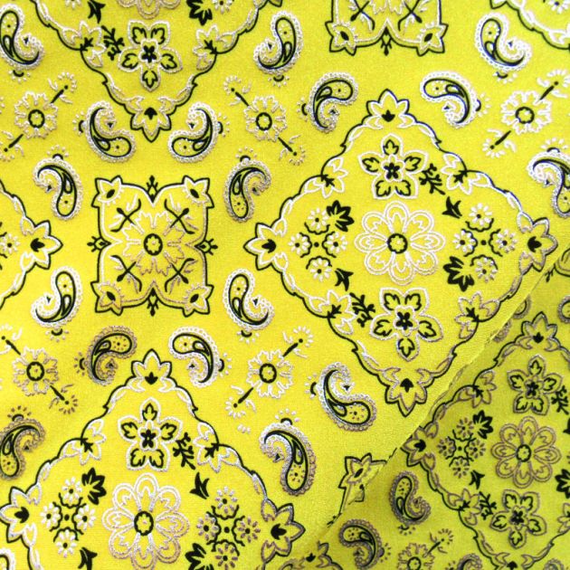 Metallic Bandana Spandex Fabric