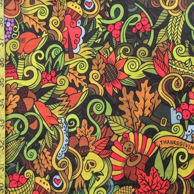 Thanksgiving Harvest Patterned Fabric Collection