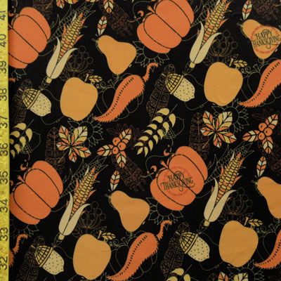Thanksgiving Harvest Patterned Fabric Collection